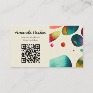 Bulles colorées carte de visite de code QR