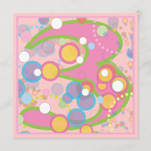 Bulles colorées Invitation à la fête du troisième