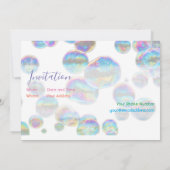 Bulles colorées invitation de fête d'anniversaire (Dos)