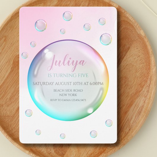 Bulles d'aquarelle Invitation d'anniversaire