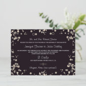 Bulles de Champagne - Invitation en noir et ivoire (Debout devant)