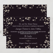 Bulles de Champagne - Invitation en noir et ivoire (Devant / Derrière)