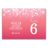 Bulles de champagne roses numéros de table Mariage (Devant)