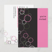 Bulles de champagne sur carte postale noire (Devant / Derrière)