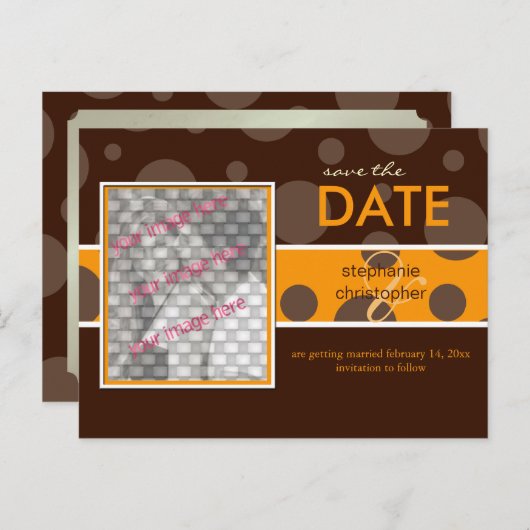 Bulles de chocolat/Enregistrer la date Cartes post (Devant / Derrière)