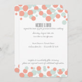 Bulles de corail et de menthe Confetti Invitations (Devant / Derrière)