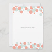 Bulles de corail et de menthe Confetti Invitations (Dos)