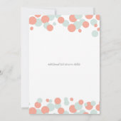 Bulles de corail et de menthe Confetti Invitations (Dos)