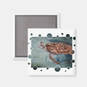 Bulles de la tortue verte Magnet (Recto/Verso)