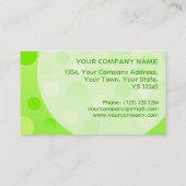 Bulles de modèle de carte de visite Lime Fizz (Dos)