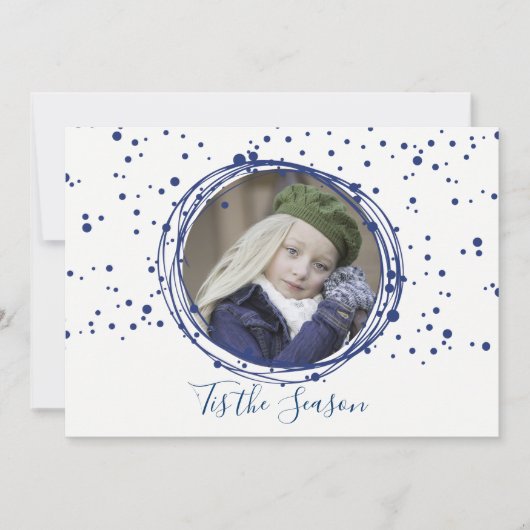 Bulles de neige Noël Carte photo de couronne (Devant)