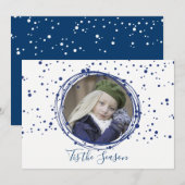 Bulles de neige Noël Carte photo de couronne (Devant / Derrière)