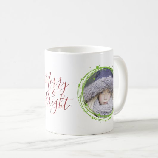 Bulles de neige Noël Wreath Fête Café Mug (Devant droit)