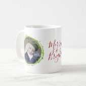 Bulles de neige Noël Wreath Fête Café Mug (Devant gauche)