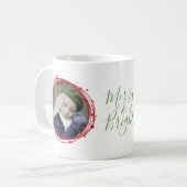Bulles de neige Noël Wreath Fête Café Mug (Devant gauche)