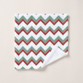 Bulles de Noël turquoises Red Chevron (Gant de toilette)