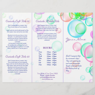 Bulles de savon Brochure triplée - Feuille de papi