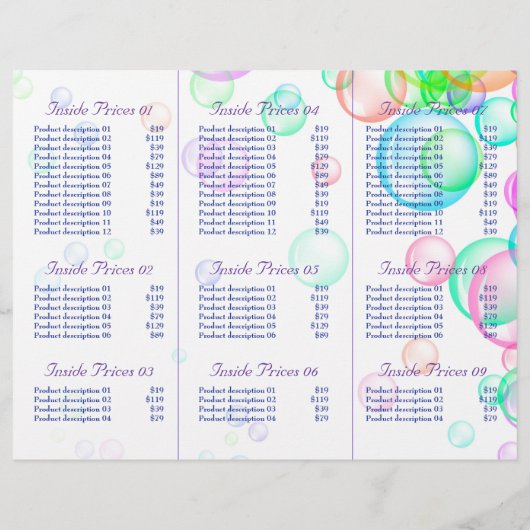 Bulles de savon Brochure triplée - Feuille de papi (Dos)