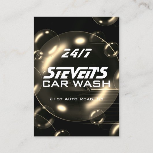 Bulles de savon carte de visite de lavage de voitu (Devant)