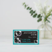 Bulles de Teal nettoyant des cartes d'entreprise (Debout devant)