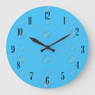Bulles d'eau Horloge bleue