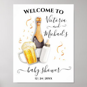 Bulles et Affiche de bienvenue de Baby shower de b