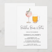 Bulles et brasseries modernes Invitation Fiançaill (Devant / Derrière)