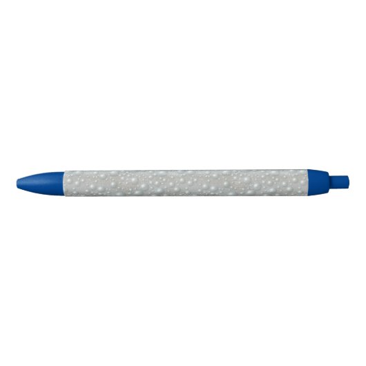 Bulles et perles Stylo Bleu Argent (Devant)