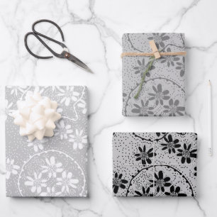 Bulles florales Polka Dot 6 Feuilles plats en papi