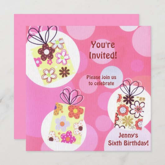 Bulles Invitation d'anniversaire (Devant / Derrière)