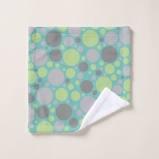 Bulles modernes Gris et Vertes (Gant de toilette)
