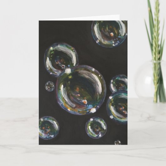 Bulles - Peinture originale - Carte de voeux (Devant)