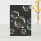 Bulles - Peinture originale - Carte de voeux (Fleur jaune)