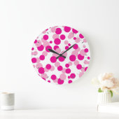 Bulles roses Confetti Motif Horloge murale (Maison)