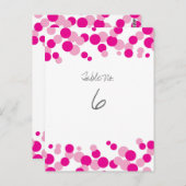 Bulles roses Confetti Numéro de tableau Cartes (Devant / Derrière)
