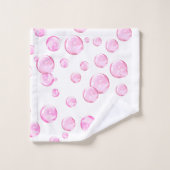 Bulles roses en blanc (Gant de toilette)