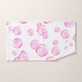 Bulles roses en blanc (Serviette à main)