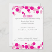 Bulles roses et blanches Confetti Invitations de m (Devant)