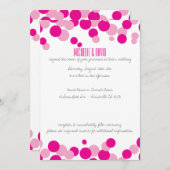 Bulles roses et blanches Confetti Invitations de m (Devant / Derrière)