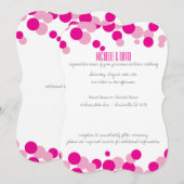 Bulles roses et blanches Confetti Invitations de m (Devant / Derrière)