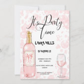 Bulles roses Invitation Anniversaire (Devant)