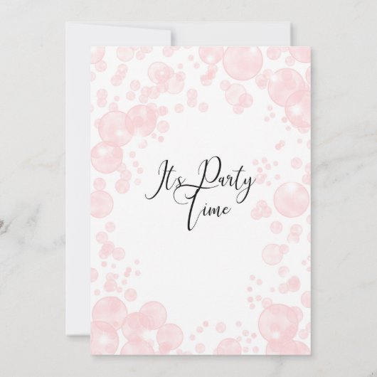 Bulles roses Invitation Anniversaire (Dos)