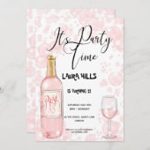 Bulles roses Invitation Anniversaire (Devant / Derrière)