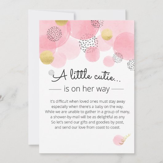 Bulles roses - Invitation Baby shower (Devant)