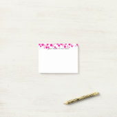 Bulles roses Monogrammes Post-it® Notes (Sur un bureau)