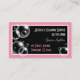Bulles roses nettoyant des cartes d'entreprise de