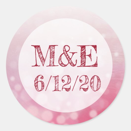 Bulles rouges Stickers de mariage personnalisés (Devant)