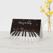 Bulles sur Piano Carte Anniversaire (Fleur jaune)