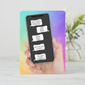 Bulles textuelles pour Invitation de fête d'annive (Debout devant)