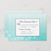 Bulles turquoises Elégant Mariage carte RSVP (Devant / Derrière)